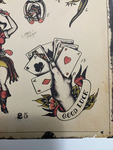 Good Luck Tattoos, Playing Cards Tattoo, Good Luck Tattoo, Playing Card Tattoos, Luck Tattoo, Traditional Tattoo Ideas, Ink Inspiration, Card Tattoo, Foot Tattoo