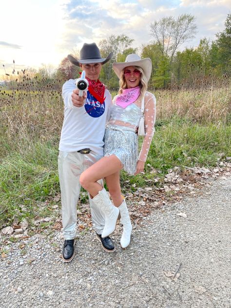 Halloween costume Space Cowboy And Alien Costume, Space Cowboys Couple Costume, Cowboy And Alien Costume, Space Cowboy And Cowgirl Couple Costume, Couple Halloween Costumes Cowboy And Cowgirl, Space Cowboy Costume Couple, Cowboys And Aliens Costume, Cow Couple Costume, Space Cowboy Costume Men