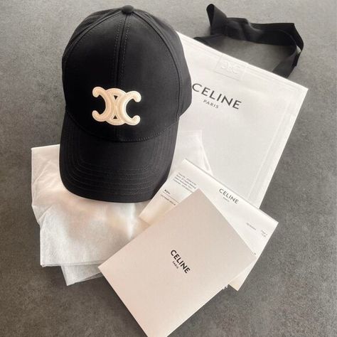 Brand new CELINE Trionphe baseball cap Celine Baseball Cap, Celine Cap, Celine Hat, Celine Accessories, Celine Triomphe, Creative T Shirt Design, Black Cotton, New Collection, Baseball Cap