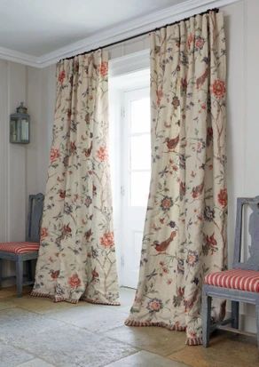 Grandmillennial Decor, Painting Woodwork, Cottage Curtains, Colefax And Fowler, Fantasy Garden, Single Arm Chair, Curtains And Draperies, Floral Curtains, Drapery Panels