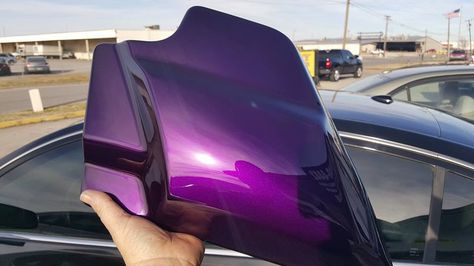 Candy purple, love it! Just about the only color we've never put on a car and my childhood favorite. Come on people, let's do your car purple, please! :-) #custompaint #motorcycle #restoration #collision www.facebook.com/unique.collision.tulsa Midnight Purple Car Paint, Dark Purple Car Wrap, Motorcycle Color Ideas, Mew House, Candy Paint Cars, Car Purple, Astrea Grand, Motorcycle Restoration, Purple Motorcycle