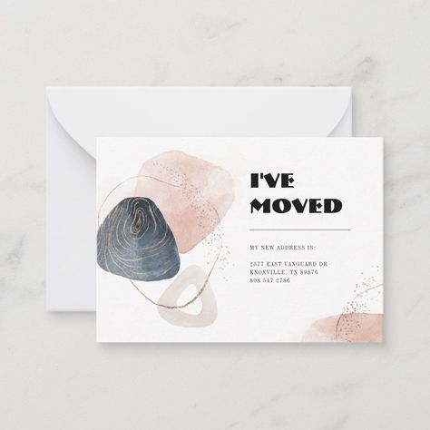 I've Moved Change of Address Typography Moving Note Card I've Moved Cards Change Of Address, New House Announcement, Moving Announcement, Moving Announcements, New Address, Change Of Address, Announcement Cards, Personalized Stationery, Note Card