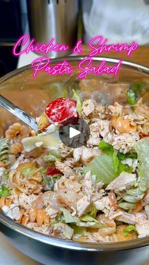 214K views · 10K reactions | Chicken & Shrimp Pasta Salad 🍗 🍤 🧑🏽‍🍳🔥
•
Romain lettuce
Rotini pasta
Cherry tomatoes
Garlic Butter shrimp
Garlic Butter chicken 
Caesar salad dressing
Dan-O’s Cheesoning Seasoning
Parmesan cheese
Croutons
#salad #pastasalad #shrimp #salad #salads #healthymeals #30minmeals #quickmeals | Atlanta’s Foodie 🍑 | Restaurant & Lounge Partner Chicken And Shrimp Pasta Salad, Shrimp Pasta Salad, 30 Min Meals, Caesar Salad Dressing, Chicken And Shrimp Pasta, Garlic Butter Shrimp, Chicken Caesar Salad, Rotini Pasta, Garlic Butter Chicken