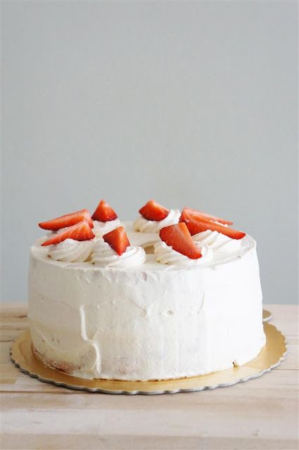 Strawberry Cloud Cake | Cakelets & Doilies Strawberry Cloud Cake Recipe, Strawberry Cloud Cake, Cloud Cake Recipe, Chiffon Cake Recipe, Leftover Strawberries, Tube Pan, Tube Cake Pan, Cake With Strawberries, Two Layer Cakes