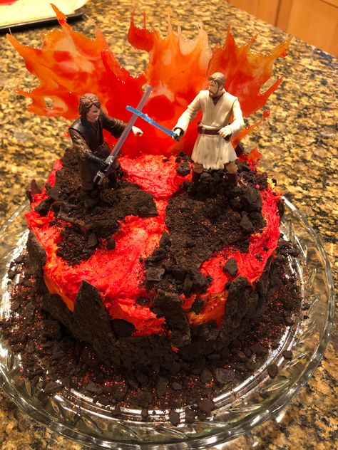 Revenge Of The Sith Cake, Star Wars Birthday Cake, Revenge Of The Sith, Star Wars Cake, Star Wars Birthday Party, The Sith, Cake Day, Fourth Birthday, Star Wars Birthday