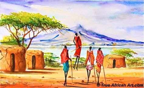 Tribe Art, Kenyan Artists, African Artwork, Afrique Art, African Paintings, Afrikaanse Kunst, Mixed Media Art Canvas, African Art Paintings, Art Paintings For Sale