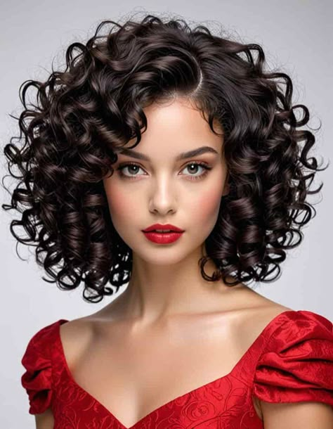 Med Length Haircuts, Shoulder Length Curly Hairstyles, Curly Hair Trends, Black Hair Short Cuts, Shoulder Length Curly Hair, Layered Curls, Natural Curly Hair Cuts, Hairstyles Diy, Medium Hair Styles For Women