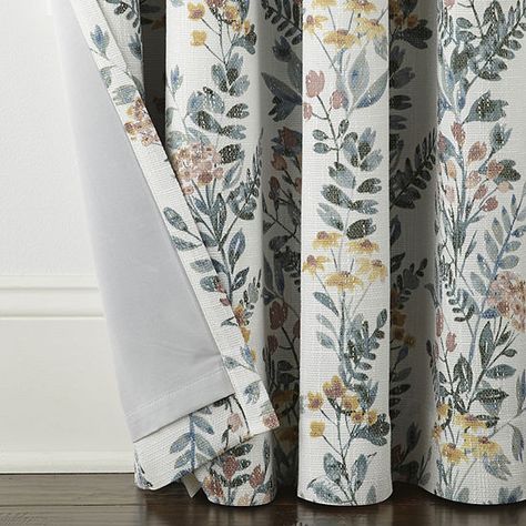 Linden Street Bayshore Print Energy Saving 100% Blackout Grommet Top Single Curtain Panel, Color: Multi Floral Blue - JCPenney Pattern Curtains Living Room, Farmhouse Curtains Living Room, Cottage Curtains, Dining Room Curtains, Farmhouse Curtains, Printed Curtains, Curtain Patterns, Home Curtains, Diy Curtains