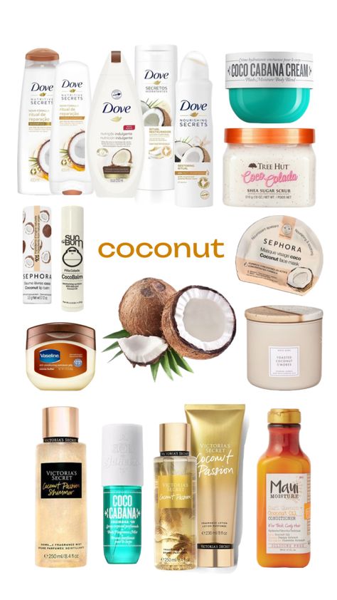 how to smell like coconut 🥥🌴 Coconut Products, Coconut Perfume, Body Hygiene, Basic Skin Care Routine, Bath And Body Works Perfume, Shower Skin Care, Body Smells, Perfect Skin Care Routine, Pretty Skin Care