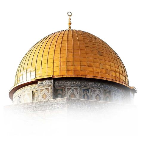 The Dome of the Rock is an iconic Islamic shrine located in the Old City of Jerusalem. It is one of the most important religious sites in Islam, and is believed to be the place where the Prophet Muhammad ascended to heaven. The dome is covered in gold and is surrounded by four minarets. This image of the Dome of the Rock is unique because the angle is from below looking up . Masjid Png, Masjid Aqsa, Masjid Al Aqsa, The Dome Of The Rock, Travel Brochure Design, High Performance Boat, Direct Painting, Kubah Masjid, Al Quds