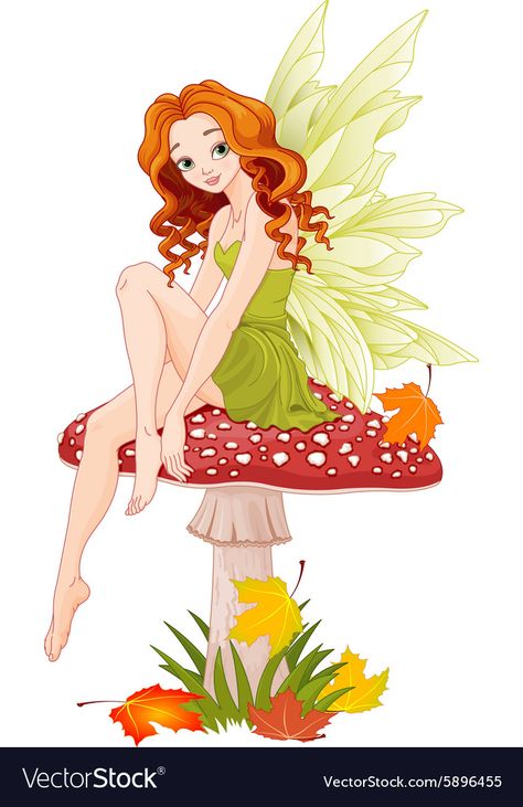 Fairy Sitting On Mushroom, Sitting On Mushroom, Fairy Sitting, Fine Arts School, Fairy Drawings, Amanita Muscaria, Fly Agaric, Mushroom Drawing, Fairy Illustration