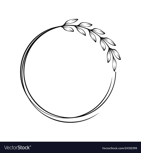 Circle Leaf Design, Leaf Vector, Round Border, Colorful Borders Design, Circle Tattoos, Circle Tattoo, Branch Vector, Logo Design Inspiration Creative, Idee Cricut