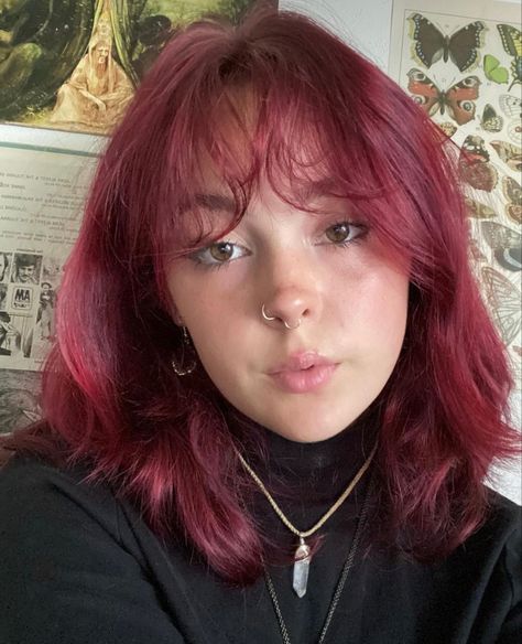 Raspberry Hair Color, Raspberry Hair, Dark Pink Hair, Cool Hair Designs, Wine Red Hair, Red Hair Inspo, Wine Hair, Dyed Hair Inspiration, Girls Hairstyles Braids