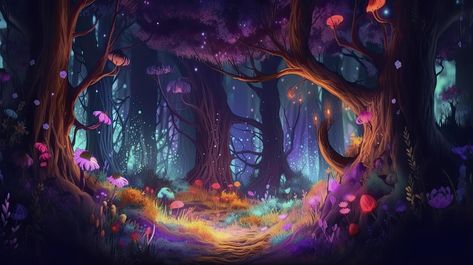 Enchanted Landscape, Spirit Wolf, Forest At Night, Set Design Theatre, Wolf Wallpaper, Night Forest, Fantasy Theme, Ap Art, Hindu Art