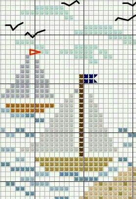 Cross Stitch Sailboat Pattern, Cross Stitch Boat Patterns, Cross Stitch Sailboat, Beach Cross Stitch Patterns, Summer Cross Stitch Patterns, Boat Cross Stitch, Boys Knitting Patterns Free, Holiday Cross Stitch Patterns, Dishcloth Knitting Patterns