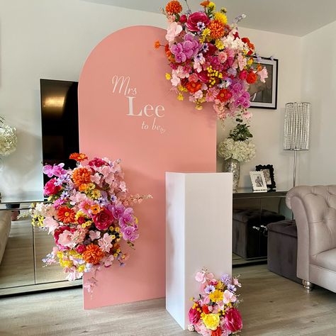 Obsessing over these summer florals 💗 slide for customer photo 😍 #summer #summervibes #floraldisplay #flowers #sailboardbackdrop #bridalshower #bridalshowerdecor #bridetobe #bridalparty #celebration #bapiaparty #balloons2business #theeventcollectivex #pooleballoons #pooleballoonstylist #pooleballooncompany #icanbuymyselfflowers #vibes #elegantstyle #elegantdecor #netmums #dorsetbusiness #pooledorset #weddingflorals #balloons #reelsinstagram #trending24 #luxuriouslifestyle Tea For Two Backdrop, Arch Backdrop Bridal, Floral Arch Backdrop, Sister Engagement, Bridal Shower Inspo, Balloon Company, Bridal Shower Backdrop, Summer Florals, Arch Backdrop