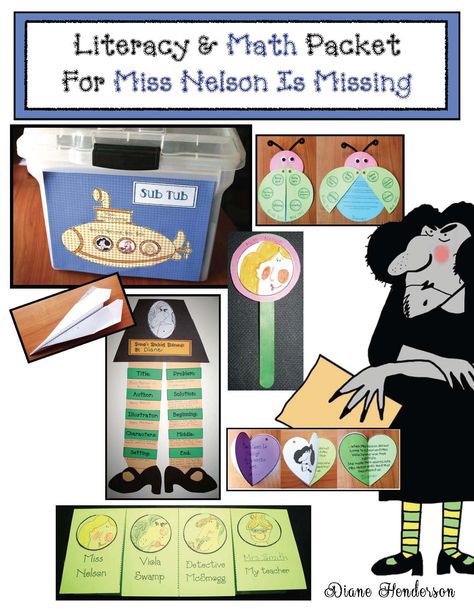 Miss Nelson is missing literacy and math packet Miss Nelson Is Missing Activities, Miss Nelson Is Missing, Folder Binder, Predicting Activities, Teacher Comments, School Pranks, Text To Text, Back To School Organization, Sunday School Crafts For Kids