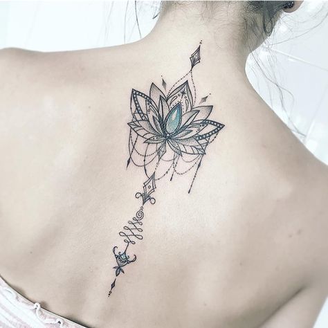 Mandala Tattoo Back, Lotus Mandala Tattoo, Back Tats, Lotus Mandala, Wrist Tattoos For Women, Lotus Tattoo, Beautiful Stones, Tat Ideas, Mandala Tattoo