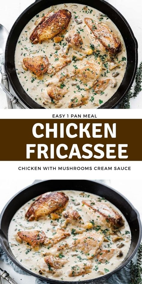 Chicken Fricasse Recipe, French Chicken, Chef Billy Parisi, Chicken Fricassee, Classic French Dishes, Chicken Easy, French Dishes, French Cooking, Easy Cooking Recipes