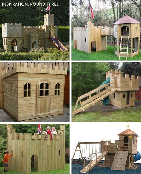 Fort Plans, Outdoor Forts, Castle Playhouse, Backyard Fort, Castle Plans, Kids Castle, Kids Forts, Play Area Backyard, Playhouse Plans