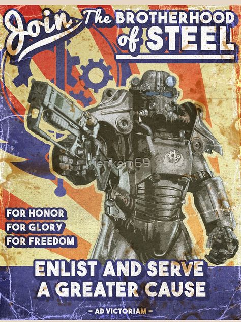 Fallout Posters, Brotherhood Of Steel, Post Sticker, Vault Tec, Fallout 76, Propaganda Poster, Fallout Art, Fallout New Vegas, Propaganda Posters