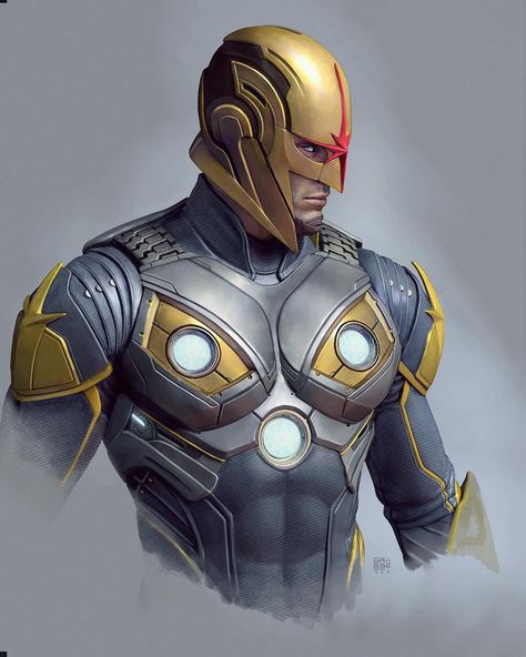 Awesome Nova MCU Concept Art Richard Rider, Nova Marvel, Wonder Woman Comics, Marvel Nova, Bd Art, Comic Book Artwork, Phase 4, Marvel Comic Universe, Superhero Comics