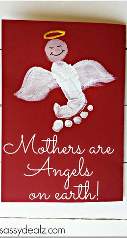 "Mothers are Angels on Earth" Footprint Mother's Day Card (kids craft) Angels On Earth, Mother's Day Projects, Footprint Crafts, Footprint Art, Handprint Crafts, Daycare Crafts, Handprint Art, Mother's Day Diy, Fathers Day Crafts