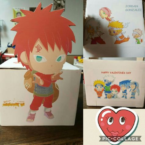 Naruto Valentines Day Box Ideas, Naruto Valentines, Valentines Day Box Ideas, Crafts Anime, Valentine Boxes For School, Valentines Day Box, Box Valentine, Valentine Boxes, Valentines Box