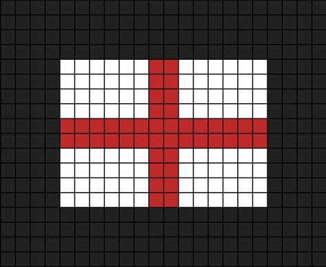 A small to medium pixel art template of the English flag. Flags Pixel Art, Flag Of England, Flag Cross Stitch, English Flag, Easy Disney Drawings, Hamma Beads Ideas, England Flag, Easy Pixel Art, Perler Bead Templates