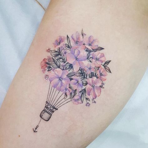 Teapot Tattoo, Fine Tattoo, Hydrangea Tattoo, Hot Air Balloon Tattoo, Air Balloon Tattoo, Enough Tattoo, Balloon Tattoo, Blossom Tattoo, Cool Small Tattoos