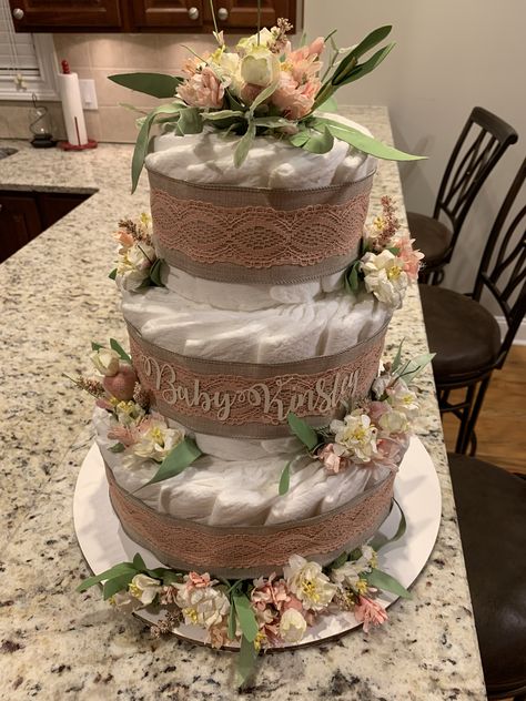 Fairy Diaper Cake, Flower Diaper Cake, Floral Diaper Cake, Boho Diaper Cake Girl, Baby In Bloom Diaper Cake, Wildflower Diaper Cake, How To Make A Diaper Cake, Diaper Cakes, Hippie Baby Shower