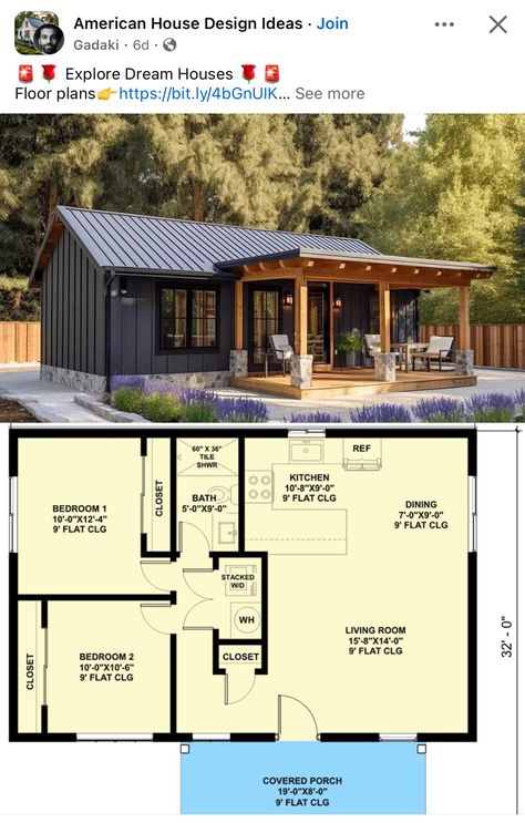 Shed To Tiny House 2 Bedroom, 2 Bedroom Shed House, Tiny House 2 Bedroom, 2 Bedroom Tiny House, Shed Homes Ideas, House Plans For Sale, Small Cottage House Plans, Shed Home, Two Bedroom House