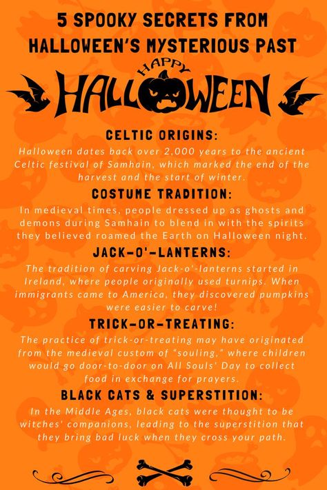 Discover the fascinating history behind Halloween with 5 spooky fun facts! From the ancient Celtic festival of Samhain to the origins of trick-or-treating and Jack-o'-lanterns, these quick facts shed light on Halloween’s mysterious past. Learn how old traditions shaped the holiday we love today and uncover the eerie stories behind black cats and Halloween costumes. Perfect for anyone curious about the origins of Halloween! Halloween Coloring Pages For Kids, Origin Of Halloween, Halloween Date, Celtic Festival, Start Of Winter, Kid Friendly Halloween, Halloween Facts, Halloween Coloring Book, Halloween Coloring Pages