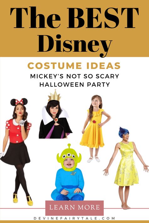 Collage of Disney Costumes with the title The Best Disney Costume Ideas Mickey's Not So Scary Halloween Party Dumbo Costume Women, Best Disney Costumes, Disney Costume Ideas, Dumbo Costume, Superhero Family, Not So Scary Halloween Party, Disney Costume, Popular Costumes, Not So Scary Halloween