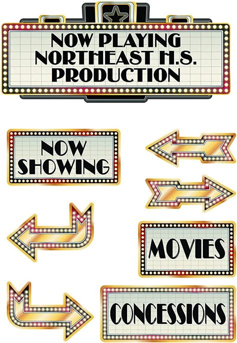 Broadway Sign Aesthetic, Musical Theatre Party Decorations, Broadway Decorations Themed Parties, Broadway Party Decorations, Broadway Party Theme, Broadway Decorations, Broadway Theatre Aesthetic, Broadway Decor, Broadway Musicals Party