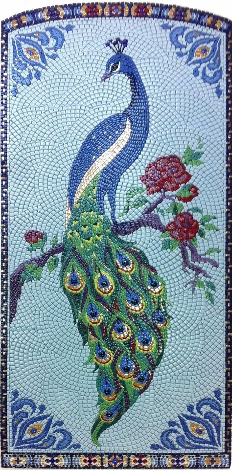 Unique Mosaic Ideas, Animal Mosaic Art, Mosaic Peacock, Peacock Mosaic, Pakistani Truck, Mosaic Art Diy, Rajasthani Art, Peacock Wall Art, Mosaic Animals