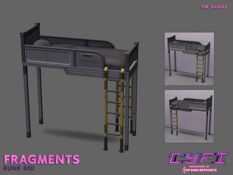 The Sims Resource - Fragments - Bunk Bed Ts4 Bunk Bed Cc, Sims4 Bunk Bed Cc, Sims 4 Bunk Bed, Sims 4 Bunk Bed Cc, Military Bunk Beds, Sims Room, Sims 4 Loft, 4 Bunk Beds, Old Wooden Chairs