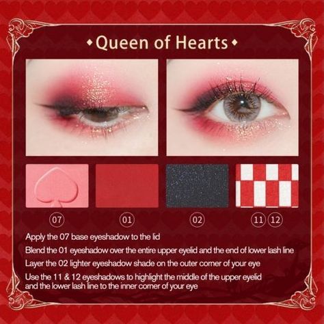 queen of hearts makeup No Make Up Make Up Look, Queen Of Hearts Makeup, Eye Makeup Designs, The British Museum, Creative Eye Makeup, Asian Eye Makeup, Eye Makeup Art, Cosplay Makeup, Makeup Designs