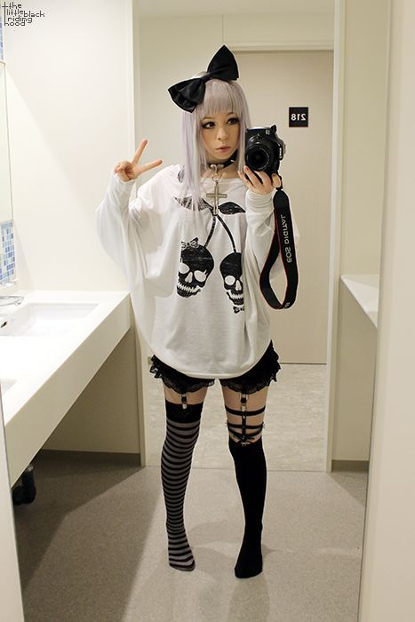 Pin by Bryonna Wells on My Kawaii Style | Pinterest Mode Harajuku, Cherry Shirt, Pastel Goth Outfits, Goth Outfit, Pastel Goth Fashion, Anime Clothes, Japanese Street Fashion, J Fashion, Goth Outfits