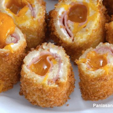 Chicken Pancit Recipe, Deep Fried Ham, Ham And Cheese Roll Ups, Pancit Recipe, Cheese Roll Recipe, Fried Ham, Cheese Rolls, Cheese Roll, Pinoy Recipes