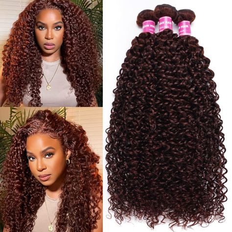 Curly Sew In Weave, Curly Sew In, Sew In Extensions, Remy Human Hair Weave, Auburn Brown, Curly Weave Hairstyles, Remy Hair Weave, Curly Hair Extensions, Copper Red