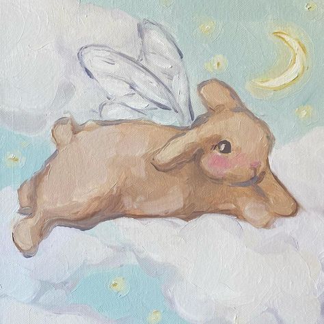 Study Apps, Bunny Painting, Soyut Sanat Tabloları, Cute Paintings, Bunny Art, Arte Inspo, Art Kids, A Drawing, Animal Paintings