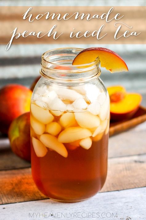 Cold Tea Recipes, Espresso Drink Recipes, Peach Tea Recipe, Iced Tea Recipes Homemade, Peach Iced Tea, Bourbon Cocktail Recipe, Tea Drink Recipes, Southern Sweet Tea, Bourbon Cocktail