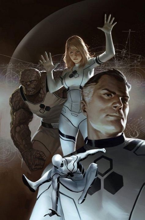 Future Foundation - the New Fantastic Four Marko Djurdjevic, Fantastic Four Marvel, Future Foundation, Mister Fantastic, Invisible Woman, Marvel Comic Universe, Marvel Comic Books, Marvel Comics Art, Silver Surfer