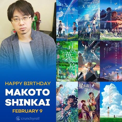 Crunchyroll on Instagram: “Happy birthday to the great Makoto Shinkai ~ !! 🎉 🎂 Some of his works include titles like Your Name, Weathering with You, The Place…” The Place Promised In Our Early Days, Cross Road Anime, Voices Of A Distant Star, Children Who Chase Lost Voices, 5 Centimeters Per Second, Makoto Shinkai Movies, Lost Voice, The Garden Of Words, Garden Of Words