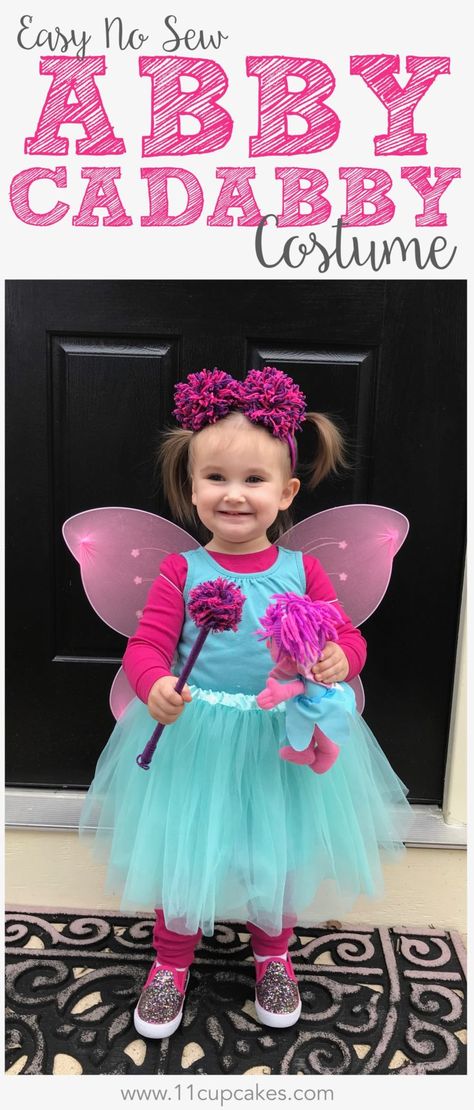 This easy Abby Cadabby costume is perfect for Halloween or dress up anytime. Fast and simple with new sewing needed #AbbyCadabby #AbbyCostume #SesameStreetHalloween Elmo Costume Toddler, Abby Cadabby Costume, Elmo Costume, Pink Fairy Wings, Duck Costumes, Kids Costumes Girls, Abby Cadabby, Diy Costumes Kids, Halloween Parade