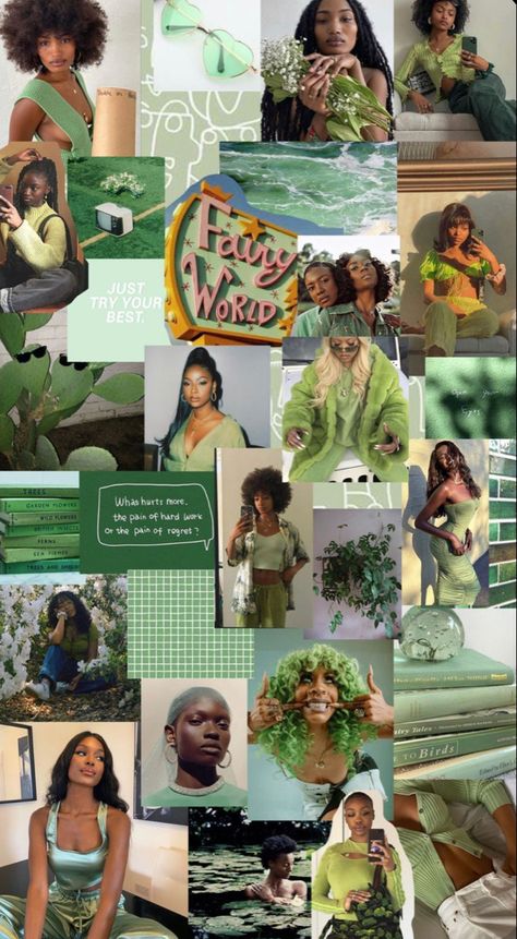 🌸🧚🏾‍♀️ Pinterest : @taelarshenell 🧚🏾‍♀️🌸 Aesthetic Green Wallpaper, Collage Mural, Earthy Aesthetic, Bad Girl Wallpaper, Aesthetic Green, Iphone Wallpaper Tumblr Aesthetic, Iphone Wallpaper Vintage, Black Aesthetic Wallpaper, Aesthetic Pastel Wallpaper