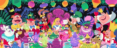 Alice In Wonderland Artwork, Alice In Wonderland 1951, Wonderland Artwork, Alice In Wonderland Aesthetic, Alice In Wonderland Disney, Alice Tea Party, Tom Y Jerry, Disney Cartoon Characters, Down The Rabbit Hole