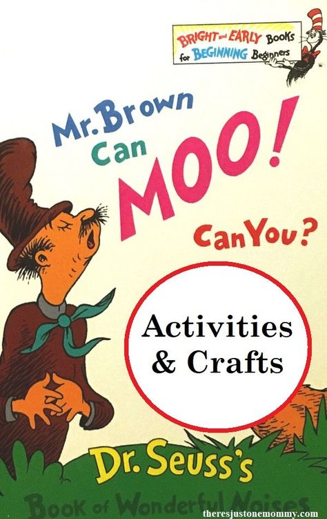 Mr. Brown Can Moo, Can You is a favorite when it comes to Dr. Seuss books for preschoolers and kindergartners. These Mr. Brown Can Moo, Can You activities are a fun way to inspire a love for reading.  #DrSeuss #preschool Dr Suess Books And Activities, Love Is My Favorite Thing Book Activities, Dr Seuss Week Preschool Lesson Plans, Mr Brown Can Moo Can You Activities, Mr Brown Can Moo Activities Preschool, Mr Brown Can Moo Craft, Mr Brown Can Moo Activities, Dr Seuss Lesson Plans Preschool, Dr Suess Preschool Activities