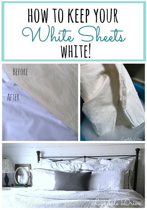 I've gone crazy and bough white sheets! I'll show you some tips and laundering tricks to keeping them white! And how to bring life back to yellowing bedding Cleaning White Sheets, Cleaning Painted Walls, Window Seats, Yellow Bedding, White Sheets, Buy Bed, Household Cleaning Tips, Laundry Hacks, Cleaners Homemade